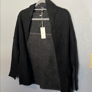 Black and gray Open Front Cardigan